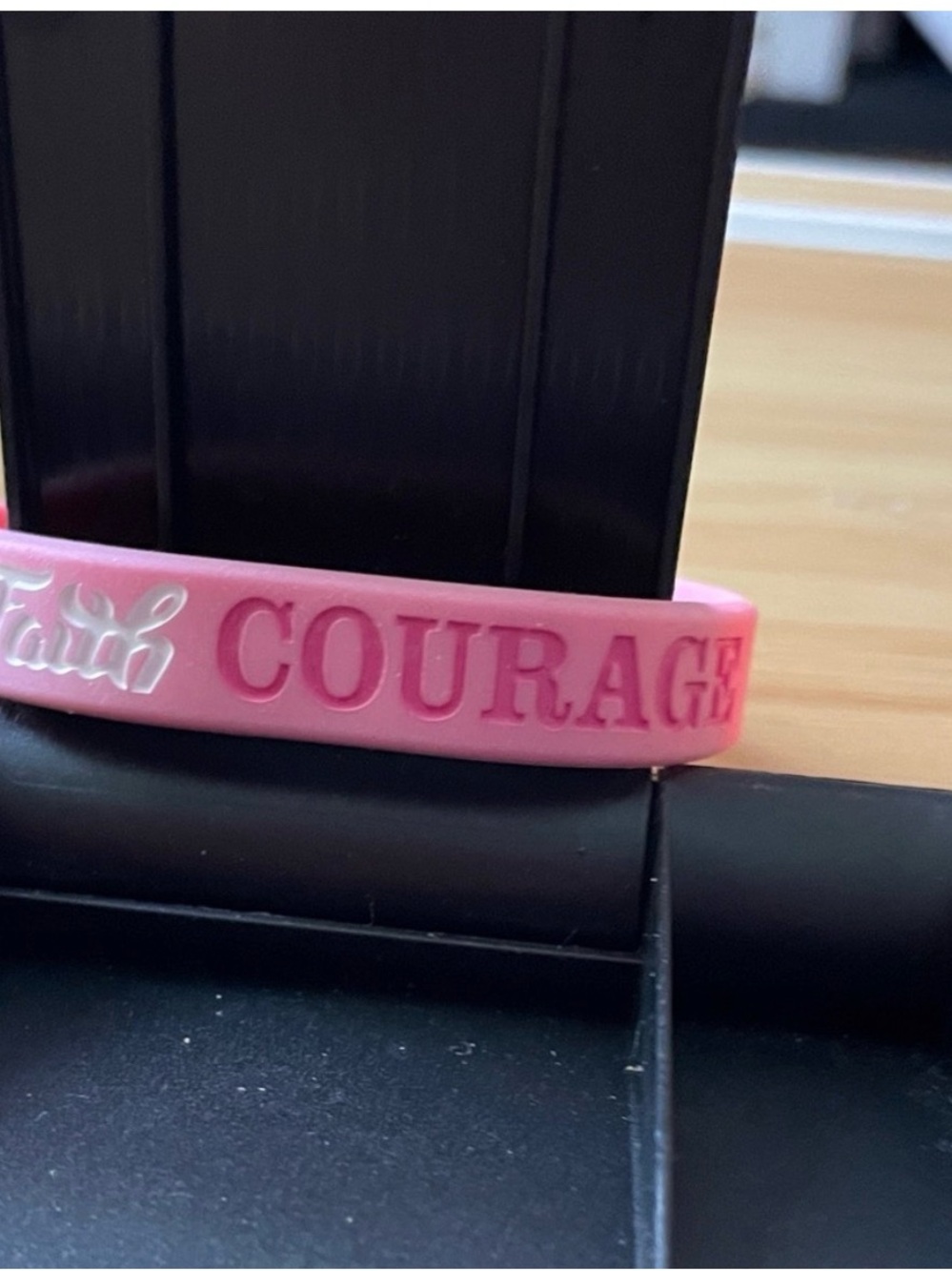 Courage Pink Silicone Bracelet
